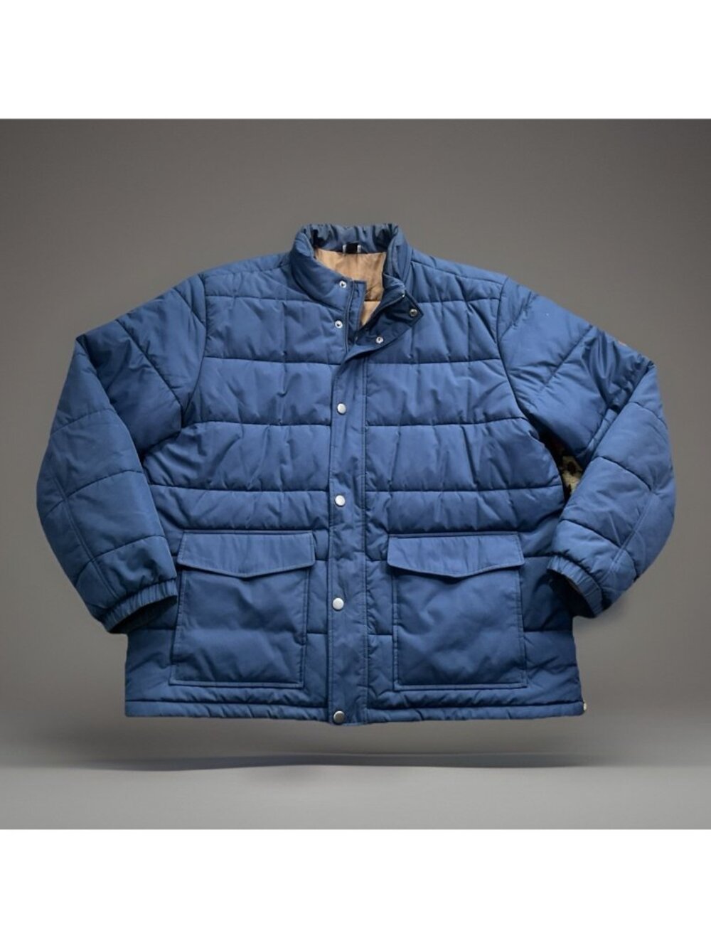 Lands End Puffer Jacket Navy Blue XL Outdoors Hiking Warm Gorpcore